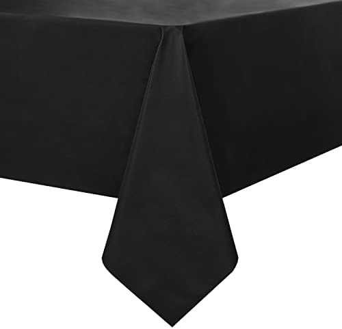 Romanstile 100 Waterproof PVC Tablecloth - 54 x 78 Inch Black