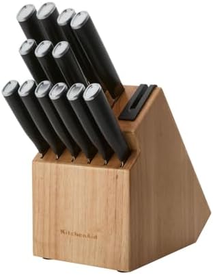 KitchenAid Classic Step Knife Block Set with Built-In Sharpener