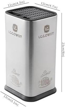 Lccowot Space-Saving Stainless Steel Knife Block