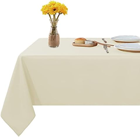 Durable 70x120 Inch Tablecloth for Dining Parties and Camping Ivory