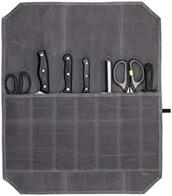 Wailedicop Waxed Canvas Cutlery Cover Chef Knife Roll Pouch Kitchen Cooking Tool Organizer