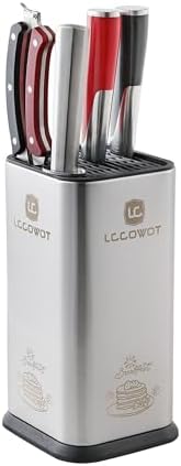 Lccowot Space-Saving Stainless Steel Knife Block