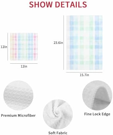 Pastel Waffle Kitchen Hand Towels Set