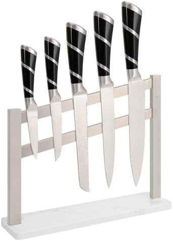 Sturdy Magnetic Knife Holder with Marble Base Perfect for Kitchen Storage