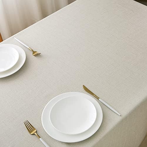 NLMUVW Linen Tablecloth 54 x 78 Inch Rustic Water Resistant