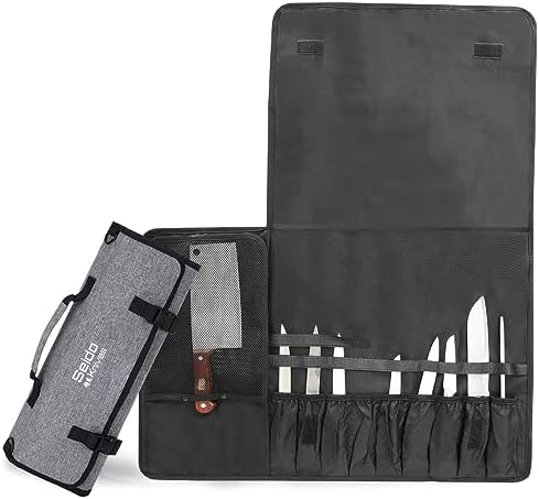 Seido Knives Chefs Knife Roll Bag with 16 Slots