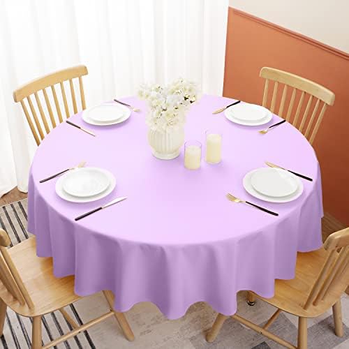 Softalker Round Tablecloth 90 Inch Lavender