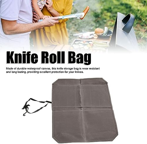Sleek Waxed Canvas Knife Holder 7 Slots