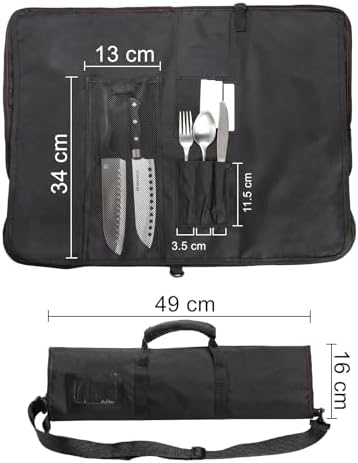 Tosnail Chef Knife Case Roll Bag To Work Perfectly