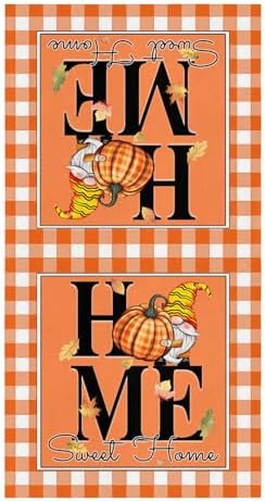ZOE GARDEN Optical Plaid Thanksgiving Kitchen Towels 18x28 inch Dishcloth Design