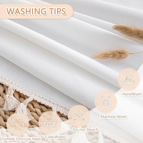 MYSKY HOME White Table Cloth 55X86 for 6-8 Seats