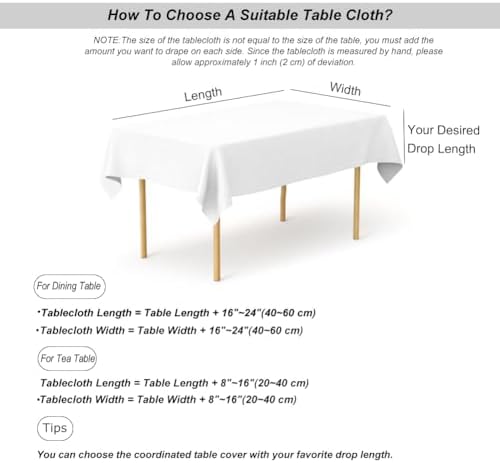 MEIORo Tablecloth Yellow 55x98 inch