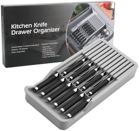 RIIPOO Expandable Knife Organizer for Drawers Countertops