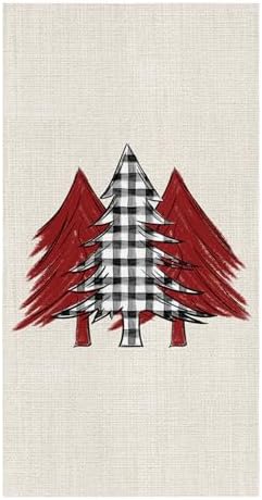 ZOE GARDEN Christmas Tree Checkered Kitchen Towel 18x28