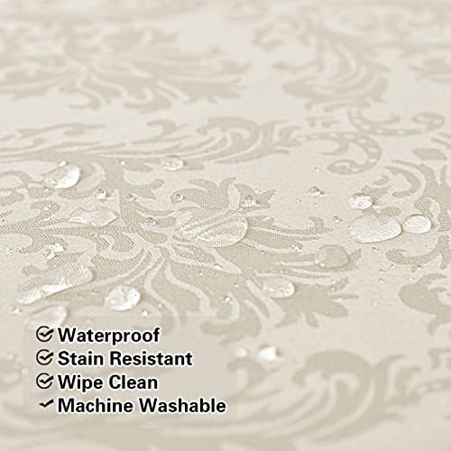 SASTYBALE Off-White Jacquard Tablecloth 52x70 Durable Elegant Perfect for Home Office
