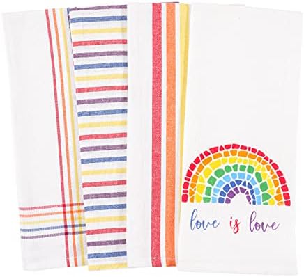 Pride Rainbow Love is Love Kitchen Dish Towel Set