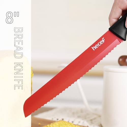 Hecef 13-Piece Kitchen Knife Set with Sharpener