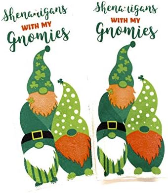CABE Saint Patricks Day Kitchen Towels Set of 2 Shenanigans with the Gnome