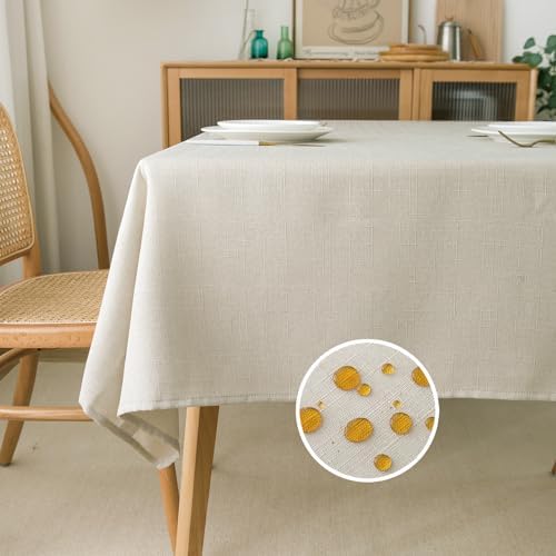 NLMUVW Linen Tablecloth 54 x 78 Inch Rustic Water Resistant
