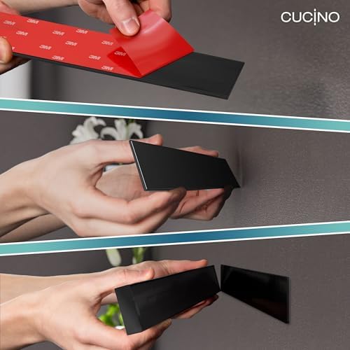 Cucino Magnetic Knife Holder for Wall 10 No Drilling Stainless Steel Black