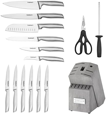Cuisinart 15PC Ergonomic High-Carbon Stainless Steel Grey Block Set