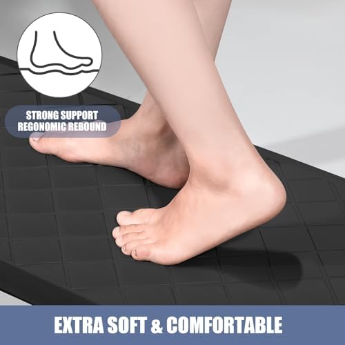 Cushioned Kitchen Mat 2-Pack Anti-Fatigue Heavy Duty Ergonomic Comfort