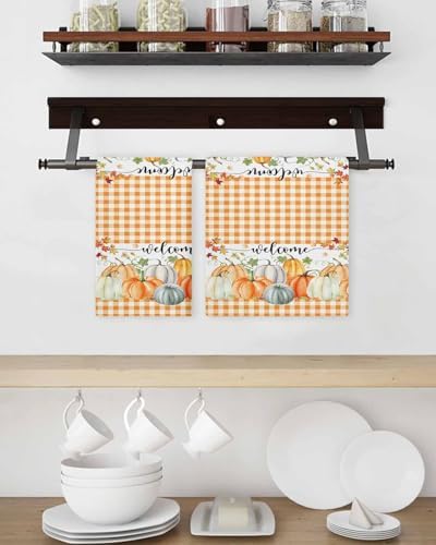 Vibrant Fall Plaid Kitchen Towels 3-Pack
