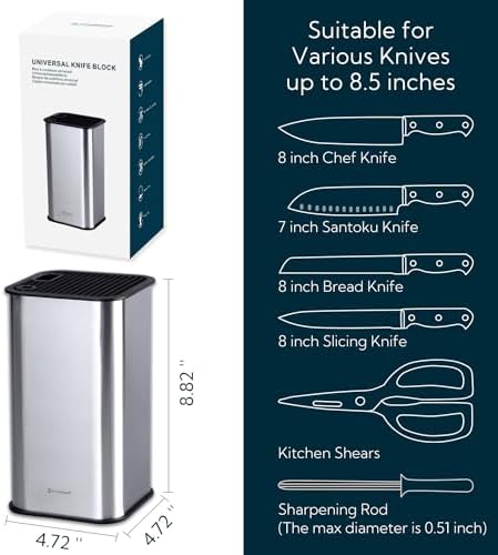 KITCHENDAO XL Universal Kitchen Knife Block