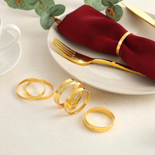 Durable Gold Napkin Rings for Parties Weddings