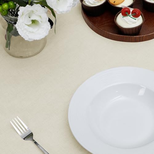 Easy-Going Faux Linen Waterproof Tablecloth