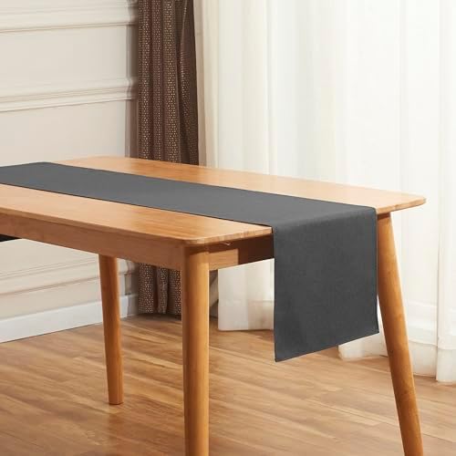 Black Grey 13x36 Table Runner Cotton Linen Farmhouse Style for Home Kitchen