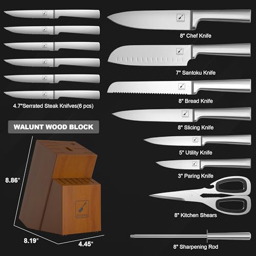 15-Piece Knife Set with Japanese Stainless Steel
