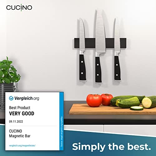 Cucino Magnetic Knife Holder for Wall 10 No Drilling Stainless Steel Black