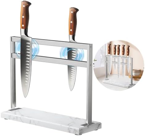 Magnetic Knife Block Holder - Marble Base