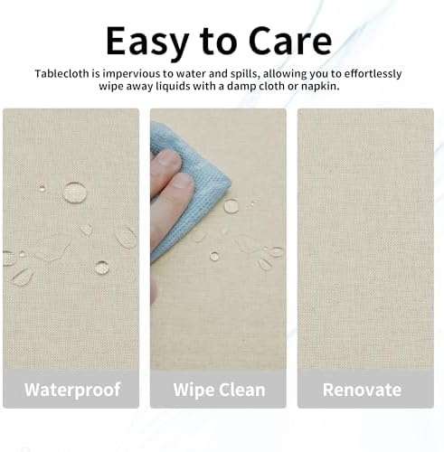Easy-Going Faux Linen Waterproof Tablecloth