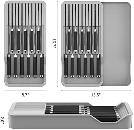 RIIPOO Expandable Knife Organizer for Drawers Countertops