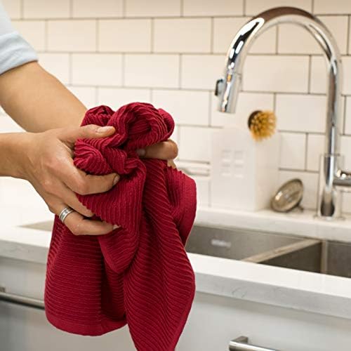 Now Designs Ripple Kitchen Towel Set of 2 Carmine