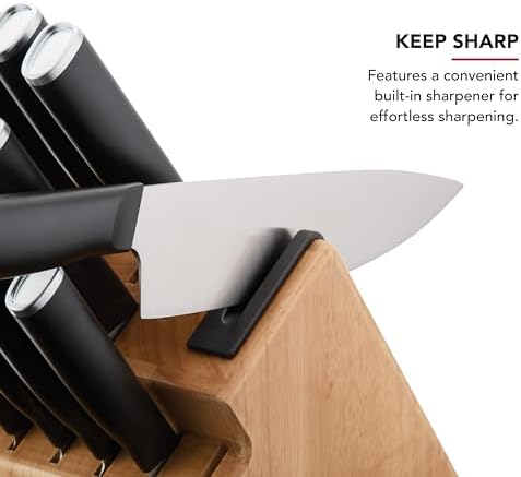 KitchenAid Classic Step Knife Block Set with Built-In Sharpener