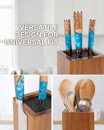 KUCHEASY Magnetic Knife Block360 Rotating Storage with Strong Magnets