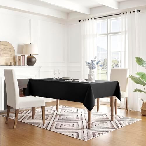 Luxury Tablecloth for Dining Spill-Proof 60x84 Black Veblandy Home Kitchen