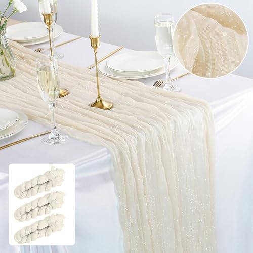 Boho Rustic Gauze Table Runner 3-Pack