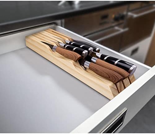 RedCall Kitchen Knife Holder for Drawer Solid Wood Universal Knife Block