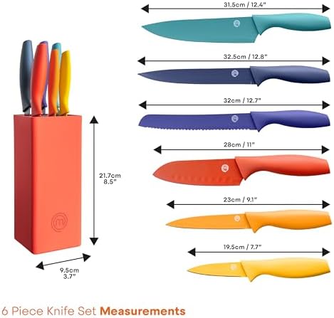 MasterChef 6-Piece Knife Block Set Red
