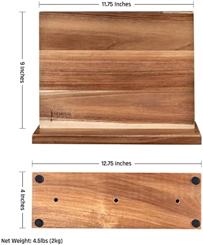 Durable Magnetic Knife Block with Natural Acacia Wood
