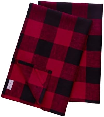 Solino Home Linen Kitchen Towels Set of 2 Red and Black