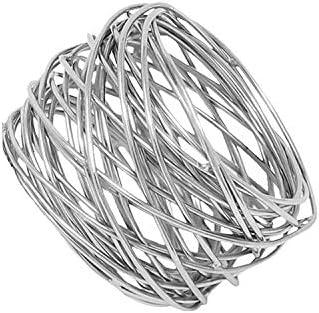 Kaizen Casa Handmade Round Mesh Napkin Rings Holder Set of 6