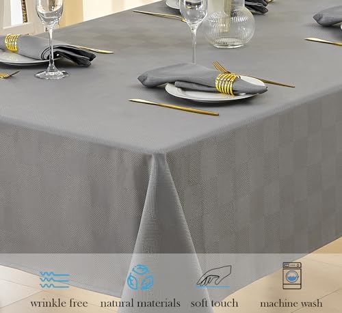 Elegant Grid Tablecloth waterproof for Kitchen Outdoor