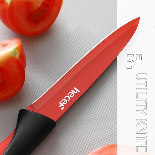 Hecef 13-Piece Kitchen Knife Set with Sharpener