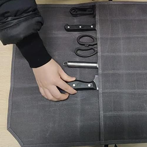 Wailedicop Waxed Canvas Cutlery Cover Chef Knife Roll Pouch Kitchen Cooking Tool Organizer