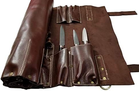 Lightweight Premium Leather Chef Knife Bag